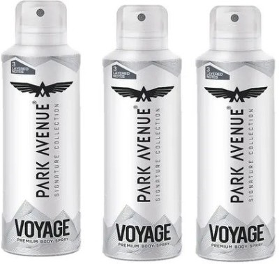 PARK AVENUE Voyage Body Spray 150ml*3Pcs Body Spray  -  For Men(450 ml, Pack of 3)