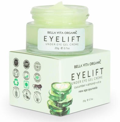 Bella Vita Organic EyeLift Eye Cream Gel for Dark Circles, Puffy Eyes, Wrinkles & Removal (20 g)