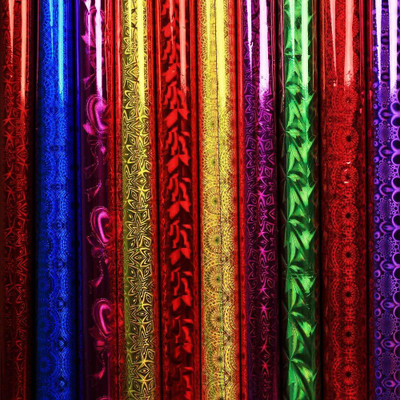 Aadtya Holographic Metallic Multicolour Colour Paper Wrapping Sheets Especially for Gifts for Loved, 26x19.5-inch 30-Sheets (6 Colours x 5 Sheets each) James bond Plastic Gift Wrapper(Multicolor)