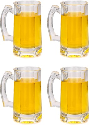 Somil (Pack of 4) Set Of Four, Glass, Transparent, 360 Ml Br14 Glass Set Beer Mug(360 ml, Glass, Clear)