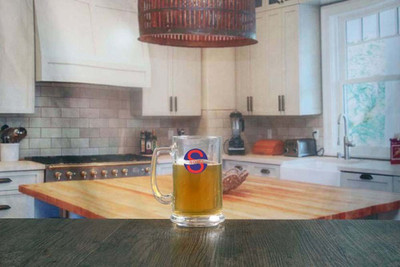 Somil Funky Stylish Transparent Beer Mug With Handle, Glass, Clear, 400ml-PL07 Glass Beer Mug(400 ml, Glass, Clear)