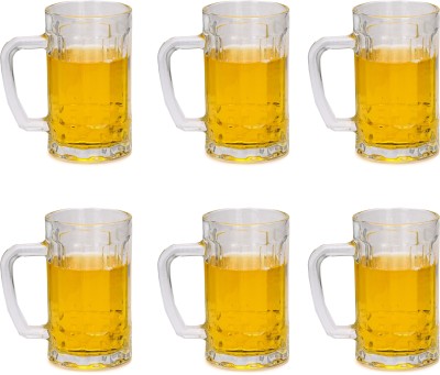 Somil Set Of Six, Glass, Transparent, 410 Ml Br12 Glass Beer Mug(410 ml, Pack of 6)