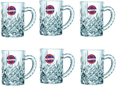 Somil Funky Stylish Transparent With Handle, Glass, Clear, 400ml, Set Of 6 -Kt16 Glass Beer Mug(400 ml, Pack of 6)