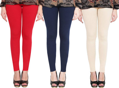 Clarita Ethnic Wear Legging(Red, Blue, Beige, Solid)