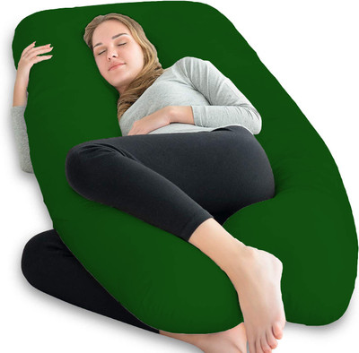 WILD MINT Microfibre Solid Pregnancy Pillow Pack of 1(Dark Green)