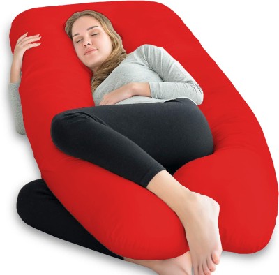 Daddy Cool Microfibre Solid Pregnancy Pillow Pack of 1(Red)