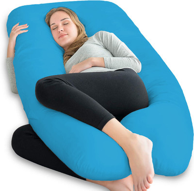 Daddy Cool Microfibre Solid Pregnancy Pillow Pack of 1(Light Blue)