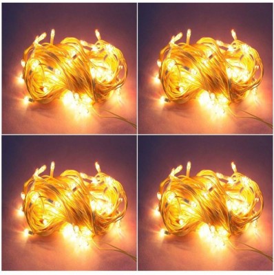 EmmEmm 42 LEDs 11.18 m Gold Steady String Rice Lights(Pack of 4)