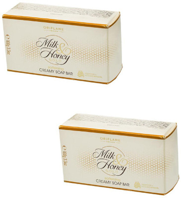 Oriflame Milk and Honey Gold Softening Creamy Soap Bar, 100g - Pack Of 2(2 x 100 g)