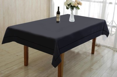 Lushomes Solid 6 Seater Table Cover(Black, Cotton)