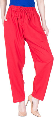 LUJOSO Regular Fit Women Red Trousers