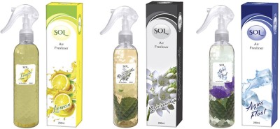 Sol Lemon, Rajnigandha, Aqua Spray(3 x 250 ml)