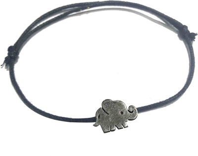 Gurjari Jewellers Black Thread and ELEPHANT Design Adjustable Anklet Cotton Dori Anklet