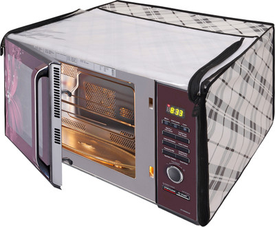 Glassiano Microwave Oven  Cover(Width: 50.8 cm, White::Grey)