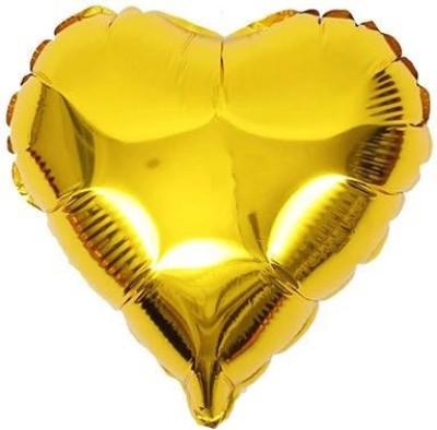 Bloomsevent Solid Blooms Event Heartbeat Heart shape Foil Balloon ( Golden) Balloon(Gold, Pack of 1)