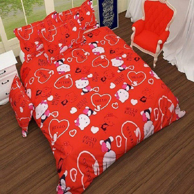 RSKalra 140 TC Polyester Double 3D Printed Flat Bedsheet(Pack of 1, Multicolor)