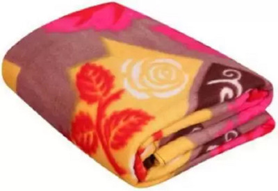 Hercai Floral Single Fleece Blanket for  Mild Winter(Polyester, Multicolor)