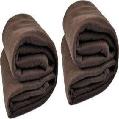 Comfytouch Solid Double Fleece Blanket for  AC Room(Polyester, Brown)