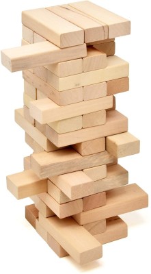 SOUVENIR Tumbling Tower Wood Block Stacking Game Dread Table Games Classic Truth or Dare Games Tumbling Tower for Adults, Children's & Families Stacking Toy Set Challenge Game(Brown)