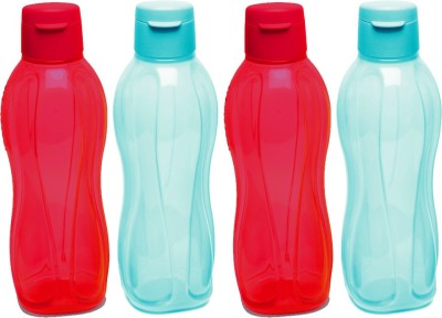 TUPPERWARE Aquasafe Fliptop Bottle 750 ml Bottle(Pack of 4, Red, Blue, Plastic)