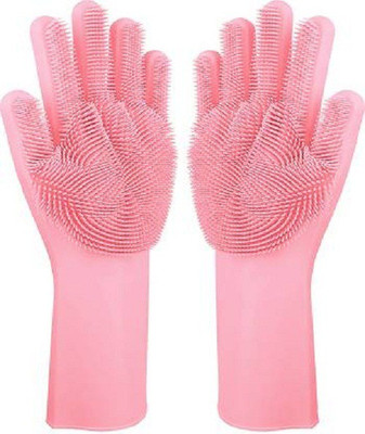 VATSMART Silicon Non-Slip Scrubbing Gloves for Dishwashing for Kitchen/Scrubbing Gloves for Pet Grooming/Household Cleaning/Multipurpose Use Silicone Scrub Wet and Dry Glove Wet and Dry Glove(Free Size) VATSMART Silicon Non-Slip Scrubbing Gloves for Dishwashing for Kitchen/Scrubbing Gloves for Pet Grooming/Household Cleaning/Multipurpose Use Silicone Scrub Wet and Dry Glove Wet and Dry Glove(Free Size)