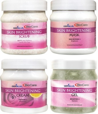 GEMBLUE BIOCARE Skin Brightening Scrub + Mask + Cream + Gel(4 Items in the set)