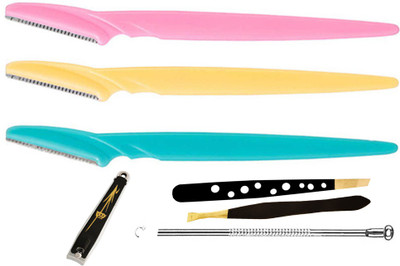 MGP FASHION stainless steel good quality combo of 3 eyebrow(4 Items in the set)