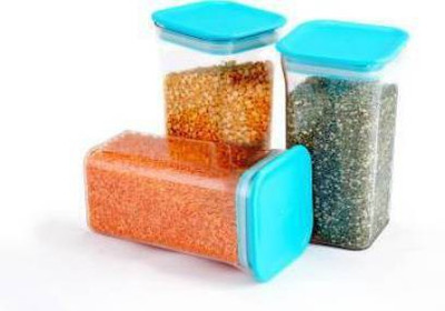 Analog Kitchenware Plastic Grocery Container  - 1100 ml(Pack of 3, Blue)