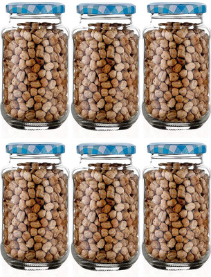 Machak Glass Tea Coffee & Sugar Container  - 1 L(Pack of 6, Clear)