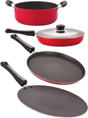 NIRLON FT11_CT12_FP10_CS22 Non-Stick Coated Cookware Set(PTFE (Non-stick), Aluminium, 4 - Piece)