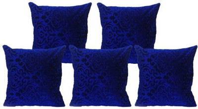 HOMYBEES Velvet Cushions Cover(40 cm*40 cm, Pack of 5, Blue)