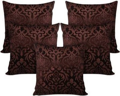 HOMYBEES Velvet Cushions Cover(40 cm*40 cm, Pack of 5, Brown)