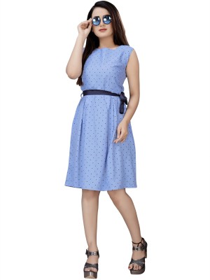 Modli 20 Fashion Women A-line Blue Dress