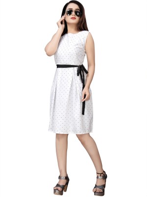 Modli 20 Fashion Women A-line White Dress