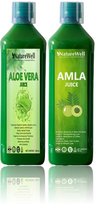 Naturewell Ultra Aloevera/Amla Juice for Building Immunity and Digestion Booster Natural (Combo)(2 x 500 L)