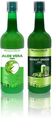 Naturewell Ultra Aloevera/Wheat Grass for Building Immunity and Digestion Booster /Pack of 2(2 x 500 ml)