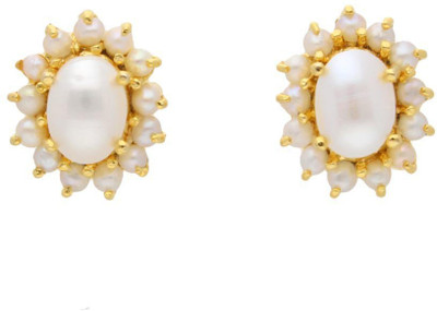 Sri Jagdamba Pearls Shine Pearl Earrings Pearl Alloy Stud Earring