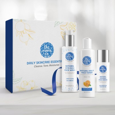 The Moms Co. Natural Vita Rich Face Care Kit for Skin Brightening | Daily Skin Gift Box(3 x 75 ml)