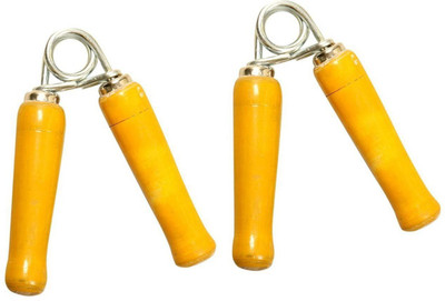 KORBAX Home Gym Fitnees Combo of Wooden Hand Gripper Yellow Hand Grip/Fitness Grip