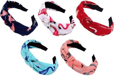 PACTIV BAKE KNOT BAND Women's Chiffon Cloth Handmade Wide Dot Cross Knot Hair Hoop Hairband (Pack of 5) Product Name Head Band(Multicolor)