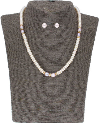 Sri Jagdamba Pearls Alloy Gold-plated White Jewellery Set(Pack of 1)
