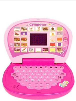 Shreekrishnaent Children's Educational Computer Kids Pre-School Tablet Learning Laptop Game Study Toy to Learn The Alphabet With Images Sound And Spelling(Pink)