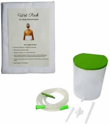 Healthy Natural Lifestyle Combo Pack of PVC Enema Kit and Wetpack (Thandi Patti) for Body Detox Medical Equipment Combo