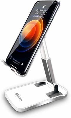 Gripp Magic Stand Compatible for All Mobile Phones Devices with Anti-Slip Rubber & Anti-Scratch Silicone Pad Design Foldable & Portable with Multi Angle Adjustable Folding Desk Phone Holder (White) Mobile Holder