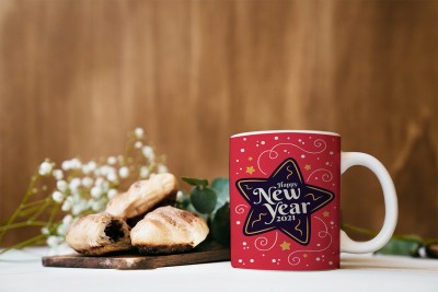 DECOR Production Printed Happy New Year 2021 Ceramic Coffee - Best Gift for Merry Christmas, Happy New Year_030 Ceramic Coffee Mug(330 ml)