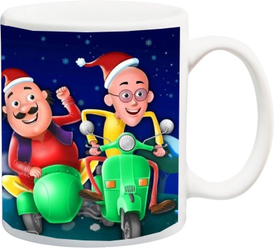 Stylotrendz Motu and Patlu Best Christmas Gift Ceramic Coffee Mug(325 ml)
