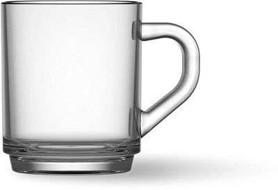 Incrizma Imported Glass Stackable 250 ml Set of 2 Glass Coffee Mug(250 ml, Pack of 2)