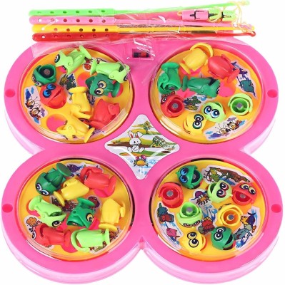 Galactic Complete Family Entertainment Set for Kids Fish catching Game with 4 Pools Battery Operated 2-4 Players Game Party & Fun Games Board Game (Multi Color)Pc of 1 set(Multicolor)