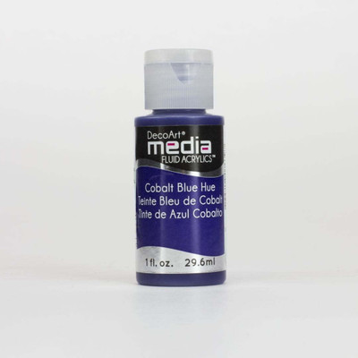 DecoArt Media Fluid Acrylics - 29.57 ML (1 Oz) Bottle - Cobalt Blue Hue (08)(Set of 1, Cobalt Blue Hue)