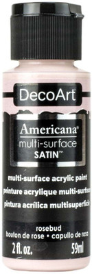 DecoArt Americana Multi Surface Satin Acrylic Paint - 59 ML (2 Oz) - Rosebud (571)(Set of 1, Light Pink)